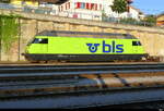 BLS - Lok 465 003-2 im Bhf. Spiez am 29.07.2026