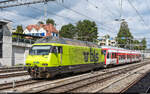BLS Re 465 003 & TMR RABe 525 / Spiez, 27.