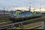 BLS - Loks 91 85 4 475 409 + 413 abgestellt im Areal des Badischen Bahnhof in Basel am 01.02.2026