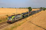 Belgi�n  Lok 475 421 von BLSCN zieht einem Autozug, umgeleitet zwischen Leuven und Vis�, in Pousset  23/8/2026