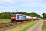 Deutschland 
Lok 482 003 von SBBCargo zieht einem Containerzug in Bösinghoven 
18/7/2025