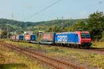 482 016-3 SBB Cargo mit Winner-KLV in Wuppertal, August 2025.