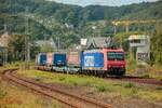 482 016-3 SBB Cargo mit Winner-KLV in Wuppertal, August 2025.