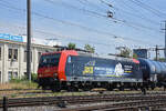 Re 482 012-2 der WRS durchf�hrt am 16.07.2026 den Bahnhof Pratteln.