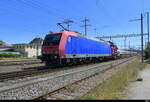 NORDIC - es SBB Lok 91 85 4 482 011-4 mit Tm im Schlepp bei der durchfahrt in Pratteln am 22.07.2026
