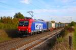 SBB Cargo Bombardier Traxx 482 017-1 mit Containerzug in Nieder-M�rlen am 16.10.26