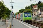 485 020 bls cargo mit KLV in Oberwinter, Juli 2025.