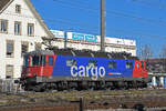 Re 620 016-6 durchfährt am 05.02.2026 solo den Bahnhof Pratteln.