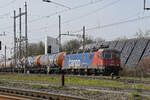 Re 620 024-0 durchfährt am 09.03.2026 den Bahnhof Pratteln.