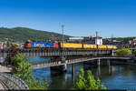 SBB Cargo Re 620 060 / Gäubahnbrücke Olten, 1. Mai 2026<br>
Postzug 50012 Zürich Mülligen - Genève