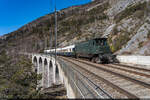Swisstrain Ae 4/7 10997 / Luogelkinviadukt Hohtenn, 12. Februar 2023<br>
Prestige Continental Express Lausanne - Biel - Brig