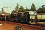 Ae 6/6 11506  Grenchen  mit einem Regionalzug 5829 nach Solothurn in Grenchen Sd am 18. August 1984.
(Gescannntes Foto)