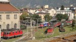 Blick zum IW Bellinzona am 14.10.10: Links warten die Re 6/6 11602 und die Re 4/4  11342 auf Revisionen.