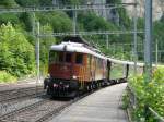 BLS / 100 Jahre Ltschbergbahn - Ae 6/8 205 mit Extrazug von Frutigen nach Kandersteg bei der durchfahrt im Bahnhof Blausee-Mitholz am 30.06.2013