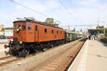 Die Be 4/7 12504 am 25 September 2021 auf Teamfahrt im Bahnhof von Murten bei ihren 2 1/2 Stunden Aufenthalt.