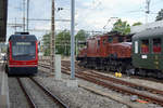 SBB HISTORIC.
KROKODIL Ce 6/8 - 100 Jahre unter Strom.
ASm Aare Seeland mobil.
Sonderzug Thun - Bern vom 7. Juli 2019 mit Ce 6/8 14253, AS 2801, AS 2802, A 2251, WR 700, B 5560 sowie SR 611 anlässlich der Bahnhofsdurchfahrt Langenthal.
Einmalig ist diese Begegnung mit dem jüngeren ASm STAR Be 4/8 110  MERKUR , der im Jahre 2008 in Betrieb gesetzt wurde.
Foto: Walter Ruetsch