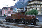 Gotthard-Bahntage 2021. Aufstellung der historischen Lokomotiven vom frühen Morgen des 18. September 2021 im Bahnhof Erstfeld.
Ce 6/8 I 14253.
Das braune Krokodil ist in Erstfeld beheimatet und das grüne Krokodil in Olten.
Foto: Walter Ruetsch