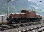 SBB Historic - Ce 6/8 14253 an einer Fitnessfahrt im Bahnhofsareal in Erstfeld am 01.08.2015 