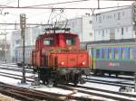 SBB - Rangierlok Ee 3/3 16362 im Bahnhof Rapperswil/SG am 16.01.2010 .. 14:05:29, Belichtungsdauer: 0.004 s (10/2500) (1/250), Blende: f/5.0, ISO: 100, Brennweite: 29.40 (294/10)

