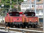 SBB - Rangierloksreff Ee 3/3 16452 und Ee 3/3 16425 im Bahnhofsareal von Bern am 07.08.2010