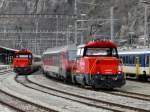 SBB - Ee 922 012-0 und Ee 922 021-1 im Bahnhof Brig am 24.03.2013
