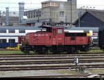 SBB - Rangierlok E 3/3  934 555-4 abgestellt im Bahnhofsareal von Yverdon am 13.02.2021