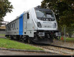 RailPool - Lok 187 001-3 10.2020in einem Anschlussgeleise abgestellt in Aarberg am 10.10.2020