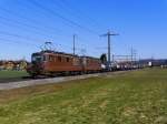 BLS - Re 4/4 186 + Re 4/4  182 vor Güterzug unterwegs bei Lyssach am 20.02.2015