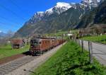 Re 425 180 + Re 425 167 mit 49005 am 09.04.2015 bei Silenen.