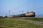 Re 4/4 I 10033 ist im Mai 1981 bei Kerzers unterwegs