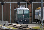 Im historischen Depot des Bahnhofs Koblenz (CH) ruht sich Re 4/4 II 11173 (Re 420 173-7) aus.
Tele-Aufnahme vom Hausbahnsteig.

🧰 Verein Depot und Schienenfahrzeuge Koblenz (DSF)
🕓 29.7.2023 | 10:05 Uhr