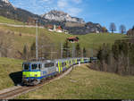 BLS Re 420 501 mit RE Spiez - Zweisimmen am 22. November 2020 bei Enge im Simmental.