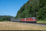 SBB Re 420 157-0 und Re 420 302-2 sind mit ihrer IR36 Komposition am 25.06.2020 unterwegs in Richtung Frick, Basel SBB.