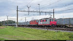 Zuckerrübenkampange 2020: Sersa Re 420 503 und angemietete SBB Re 4/4 II 11147 am 4. Oktober 2020 mit Zug Genève-La-Praille - Aarberg bei der Einfahrt in Aarberg.