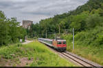[Archiv] Am 21.06.2019 ist SBB Re 420 130-7 unterwegs als S-Bahn 17082 von Basel SBB nach Delémont und konnte hier bei Aesch BL aufgenommen werden.
