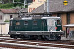 Erster Einsatz im neuen Farbkleid: Re 4/4 II 11335 als Lokzug bei der Durchfahrt in Bellinzona auf dem Weg nach Lugano Vedeggio, um dort einen Zug in den RBL zu übernehmen.