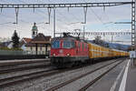 Re 420 272-7 durchfährt den Bahnhof Rupperswil. Die Aufnahme stammt vom 07.01.2022.