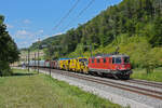 Re 420 265-1 fährt Richtung Bahnhof Tecknau. Die Aufnahme stammt vom 22.08.2022.