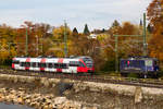 4024 054-1 und 421 392 auf dem Bahndamm Lindau.