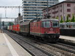 SBB - Lok 420 357-4 mit Güterzug unterwegs im Bahnhof Prattelen am 17.05.2018