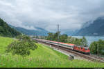 SBB Re 420 301-4 am EC 163 Transalpin bei Unterterzen. Aufgenommen am 29.07.2020