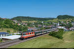 SBB Re 420 108-3  Swiss Express  mit einem IR36 passiert die bekannte Fotostelle in Zeihen am 25.06.2020