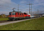 SBB - Testzug unterwegs in Richtung Bern mit den Fahrzeugen Re 4/4  420 157-0 und Aem 940 007-8 + PROSE Dienstwagen X 50 85 99-70 113-3 sowie den SBB Personenwagen 2 Kl.