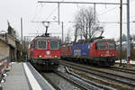 Zusammentreffen von Re 420 342-8, Re 620 660  Tavannes  und Re 420 324-6 in Gerlafingen am 10.