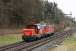 Re 4/4 11133, ehemals Swiss Express, mit der Ee 922 018-7 bei Niederbipp auf der Fahrt nach Biel.