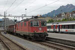 Güterverkehr im Personenbahnhof Luzern.