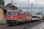 Nach dem abliefern der GTW verlässt die Doppeltraktion, mit dem A 50 85 10-95 013-4, dem B 50 85 21-95 277-2 und dem B 50 85 21-95 056-0 den Bahnhof Kaiseraugst.