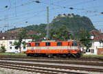 Re 4/4 ll 11109, ehemals SWISS EXPRESS, auf Rangierfahrt in Singen am 14. August 2021.
Foto: Walter Ruetsch