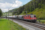 Re 420 264-4 fährt am 20.09.2022 Richtung Bahnhof Tecknau.