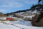 420 11225 mit IR 2424 bei Biberbrugg (10.01.2008)